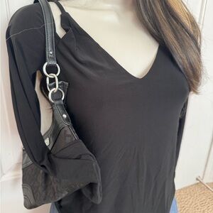 Cotton Candy Black V-Neck Top